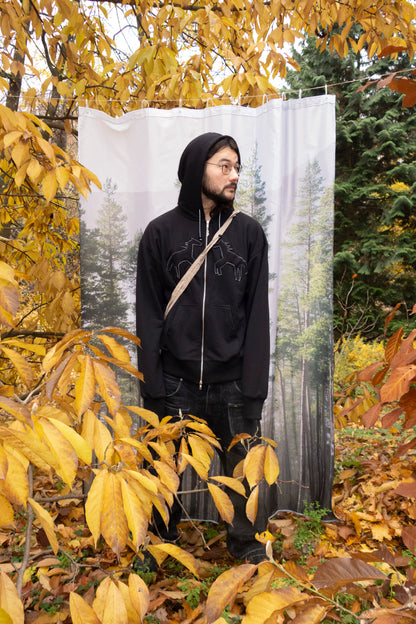 'Black horse' zip hoodie