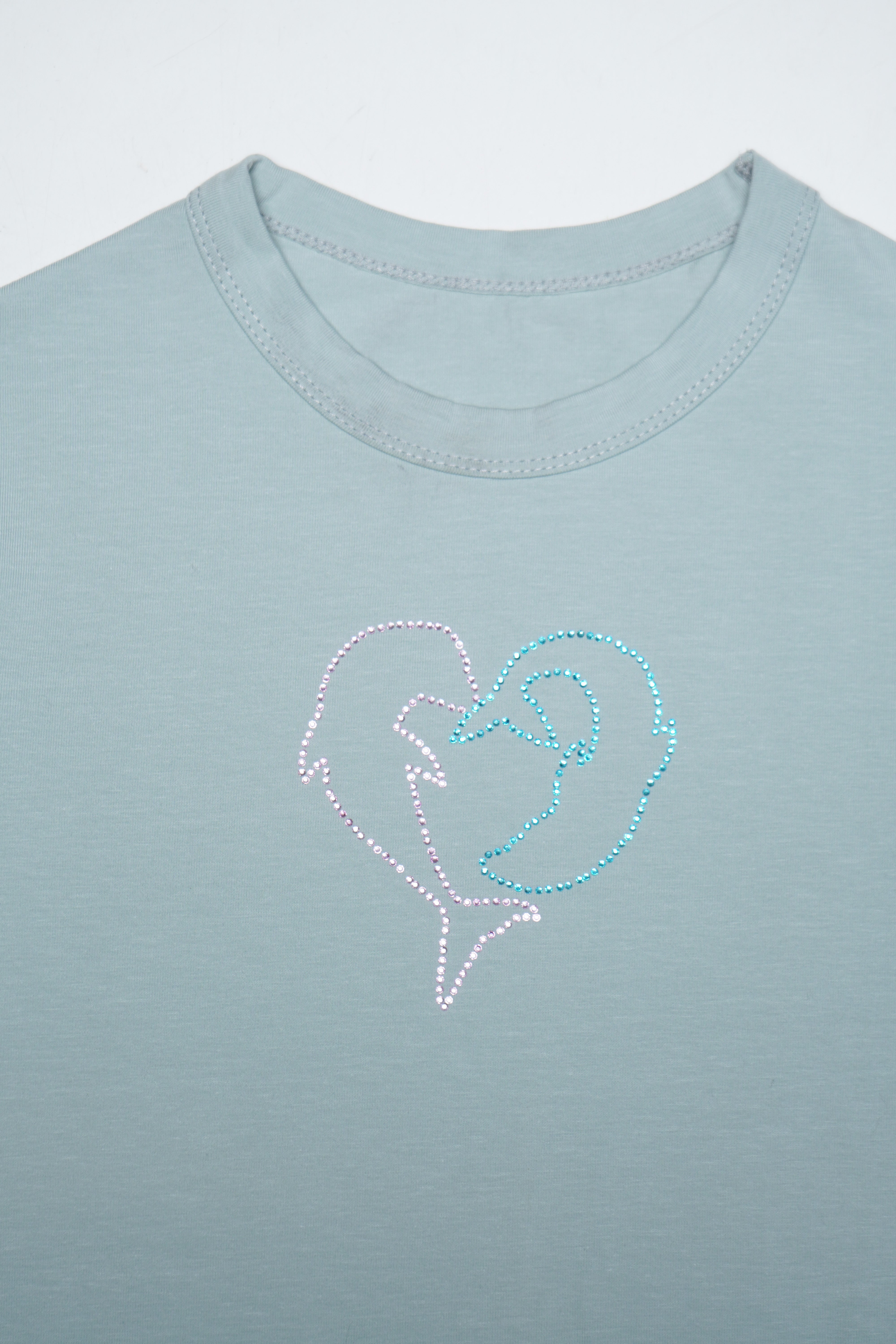 Dolphin♡♡ Dolphin love' – Baby Tee with Rhinestone Dolphins | I hate music