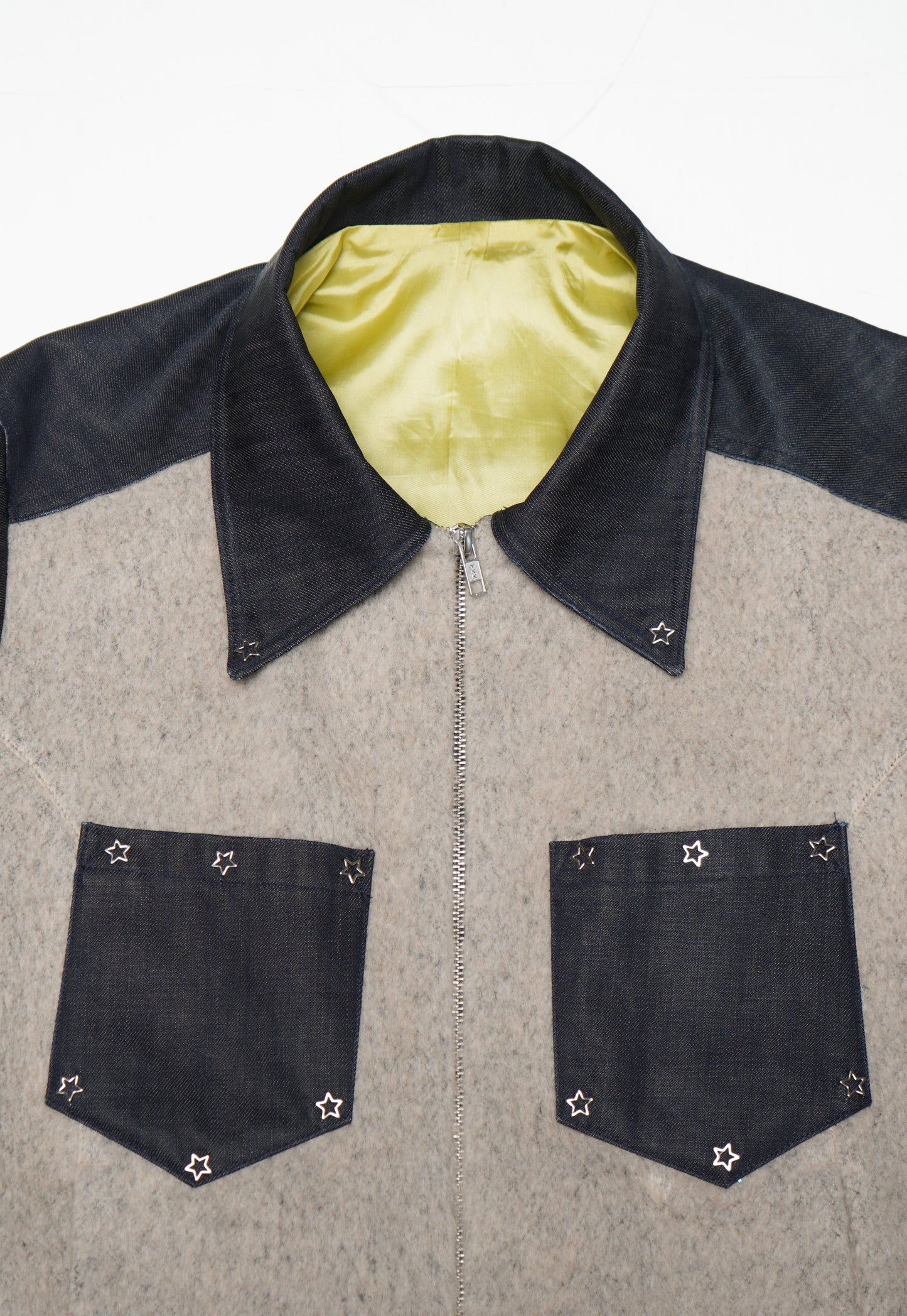 'The Cowboy Star' Made-to-Order Denim Jacket with Wool Front – Unisex