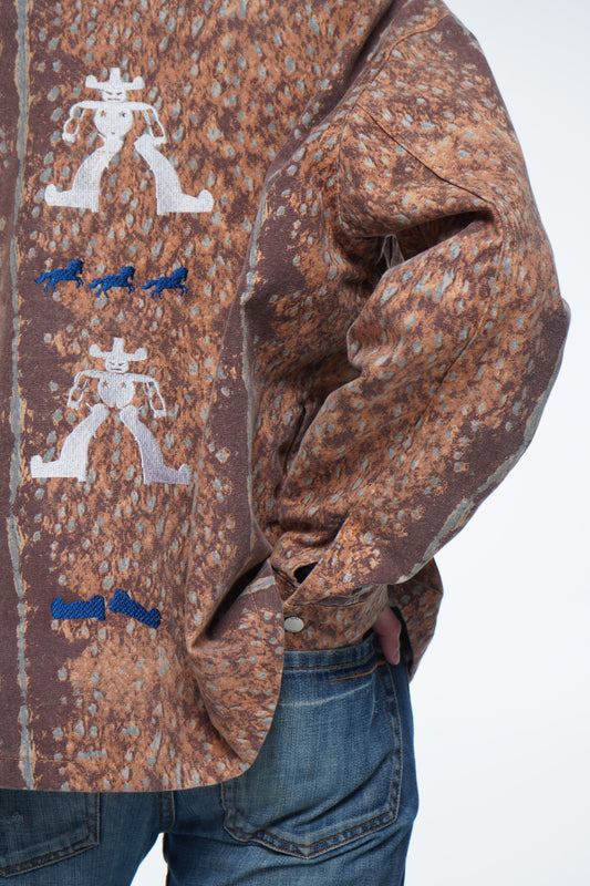 'Space cowboy' upcycled embroidered jacket