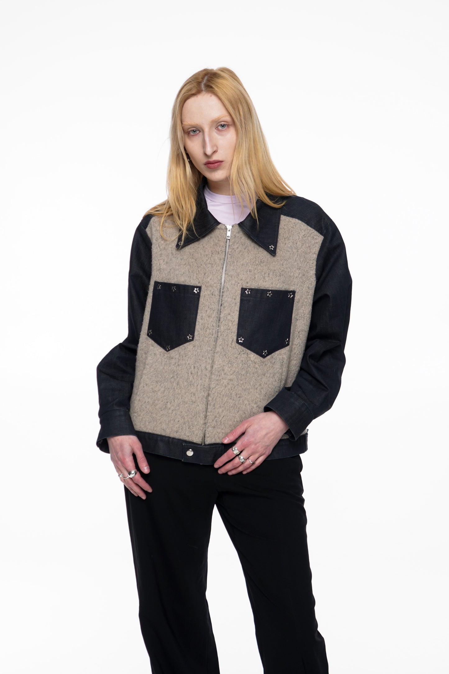 'The Cowboy Star' Made-to-Order Denim Jacket with Wool Front – Unisex