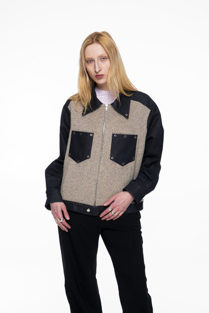 'The Cowboy Star' Made-to-Order Denim Jacket with Wool Front – Unisex