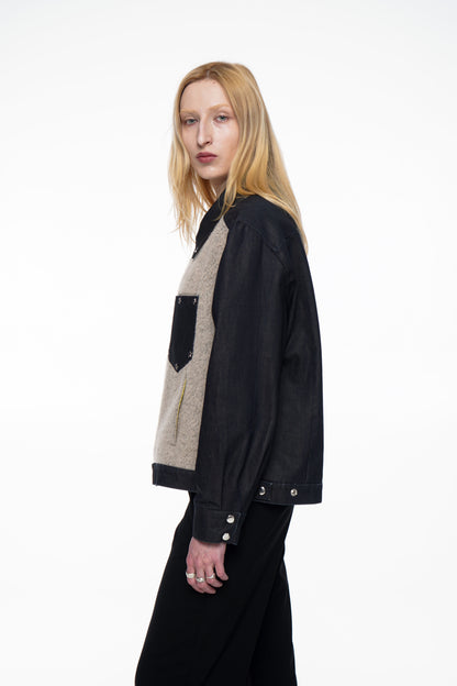 'The Cowboy Star' Made-to-Order Denim Jacket with Wool Front – Unisex