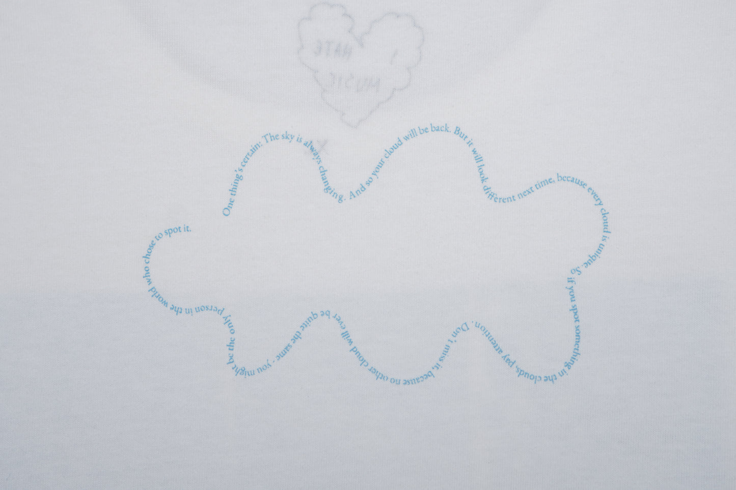 Blue cloud-shaped drawing on a light gray background